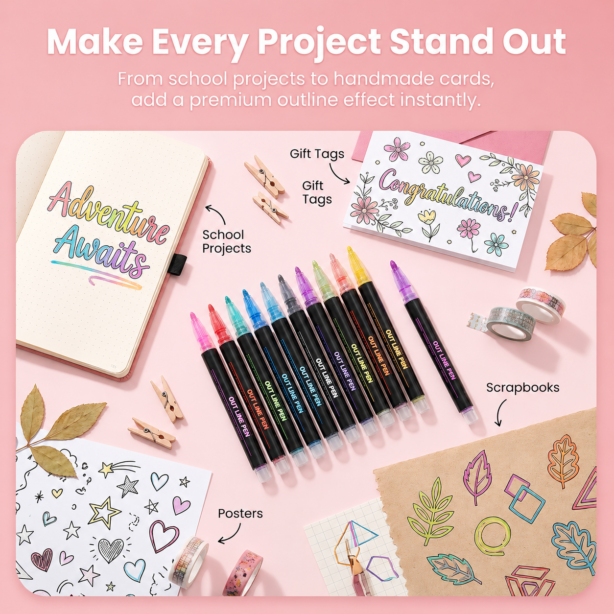 Magic outline markers